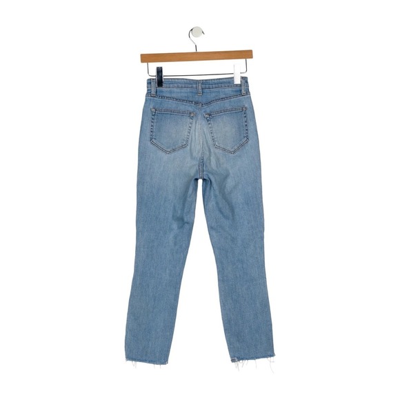 L'AGENCE Highline Highrise Desert Light Destruct Fray Hem Grunge Skinny Jeans 25 - Picture 3 of 9
